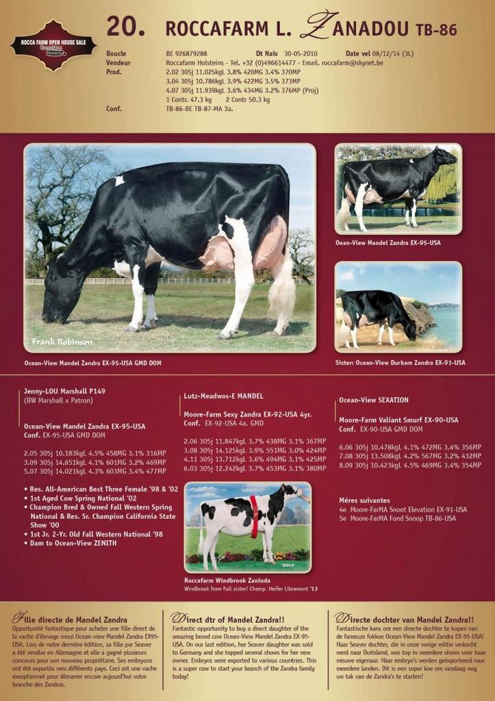 Datasheet for SOLD: Roccafarm Lou Zanadou VG-86-BE VG-87-MS 3yr.